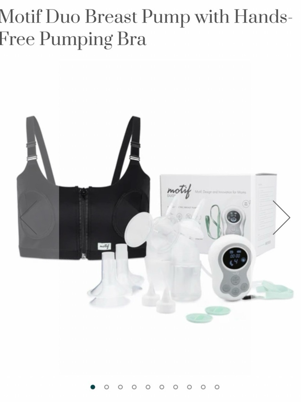 Motif Duo Electric Pump with Hands-Free Bra - with storage bags